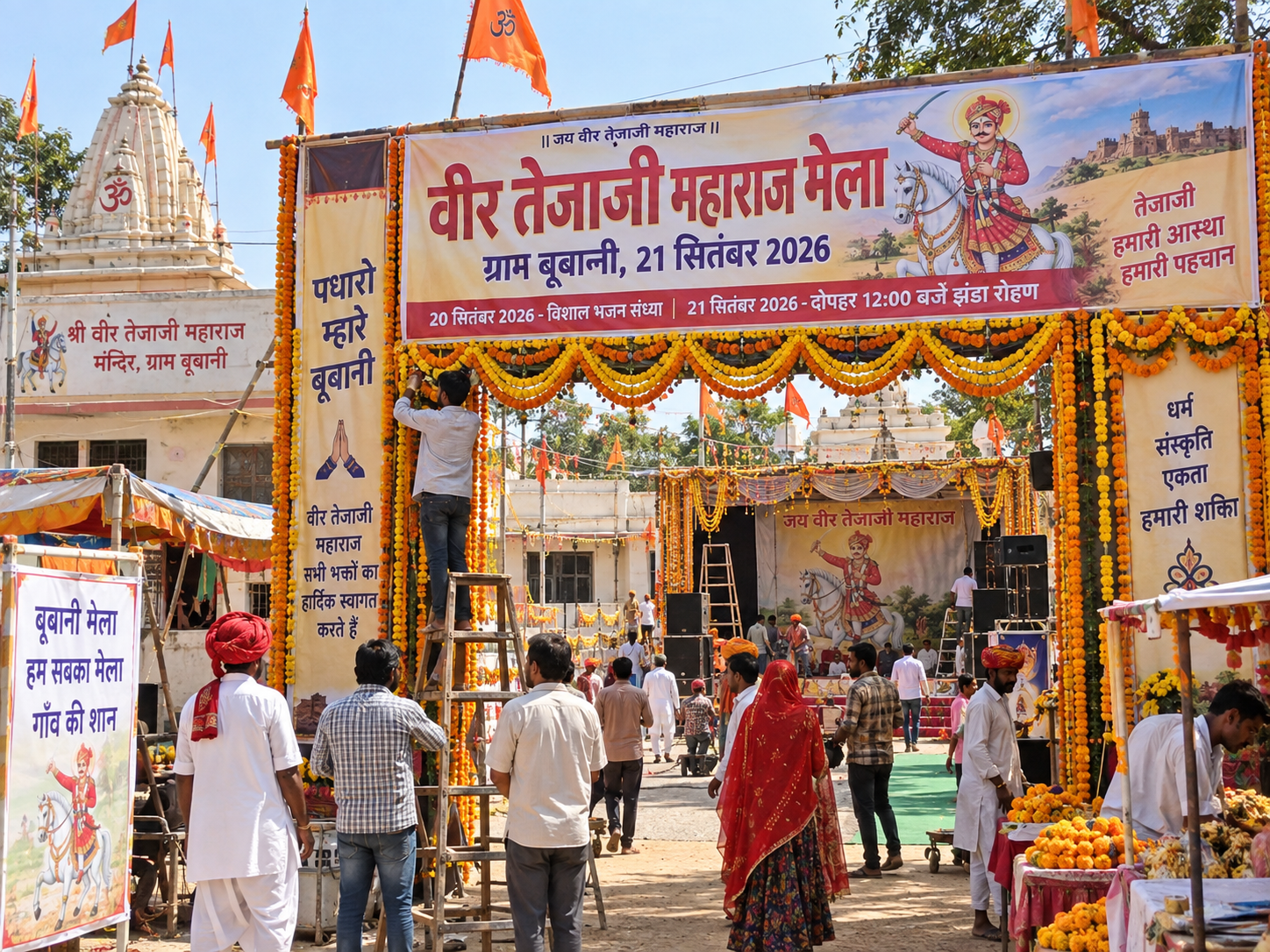 बूबानी में 21 सितंबर को भरेगा वीर तेजाजी महाराज का भव्य मेला